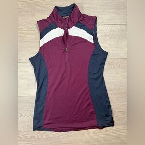 Kerrits Top Rail Coolcore Sleeveless Riding Shirt womens XS equestrian 1/4 zip